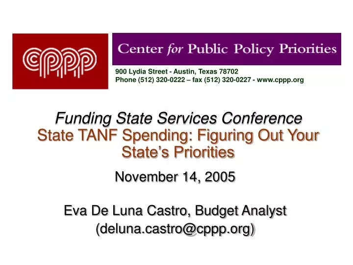 funding state services conference state tanf spending figuring out your state s priorities