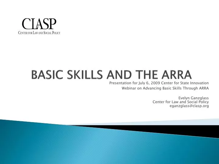 basic skills and the arra