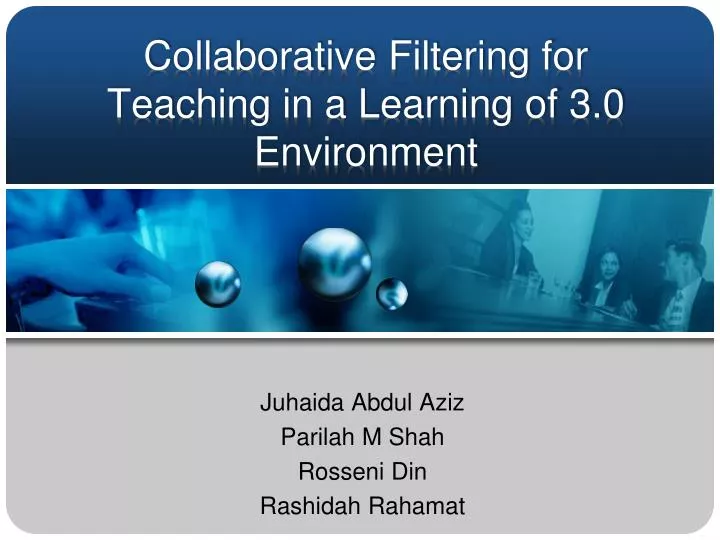 collaborative filtering for teaching in a learning of 3 0 environment