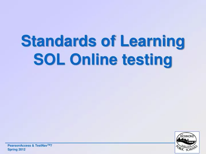 standards of learning sol online testing