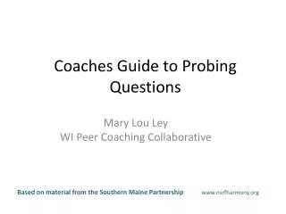 Coaches Guide to Probing Questions