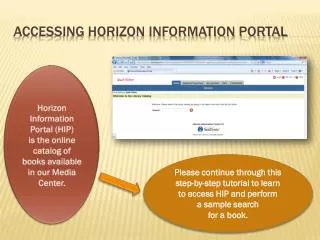 Accessing Horizon Information Portal