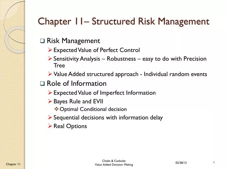 chapter 11 structured risk management