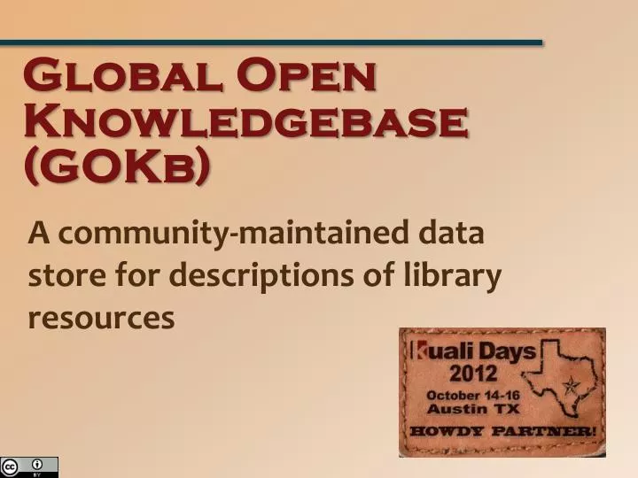 global open knowledgebase gokb