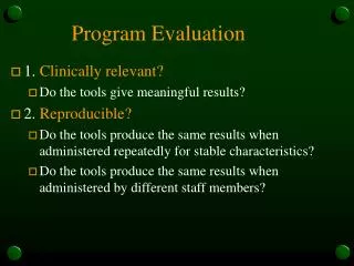 Program Evaluation