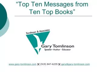 “Top Ten Messages from Ten Top Books”