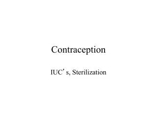 Contraception