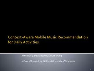 Context-Aware Mobile Music Recommendation for Daily Activities