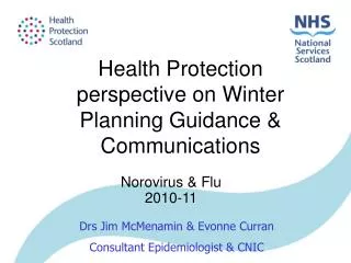 Health Protection perspective on Winter Planning Guidance &amp; Communications
