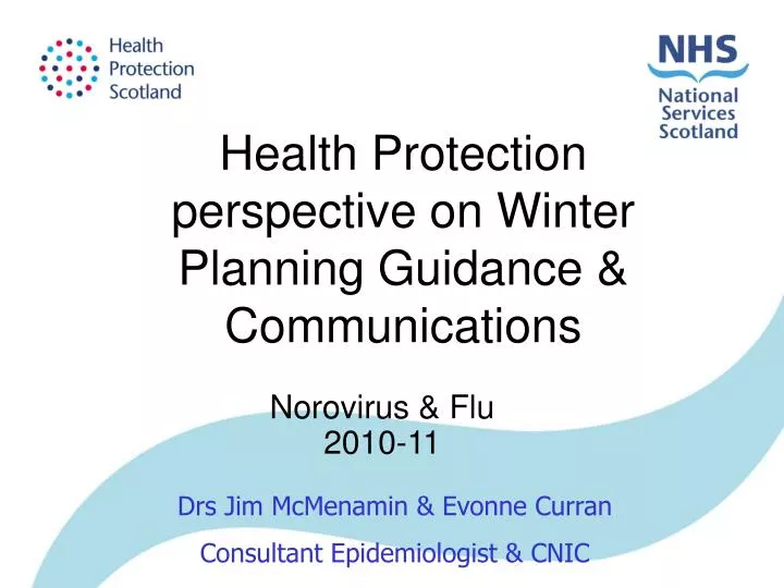 health protection perspective on winter planning guidance communications