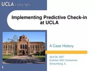 Implementing Predictive Check-in at UCLA