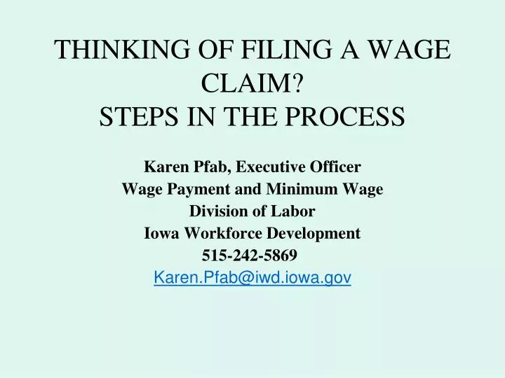 thinking of filing a wage claim steps in the process