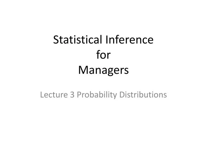 statistical inference for managers