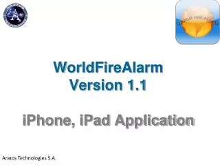 WorldFireAlarm Version 1.1 iPhone, iPad Application