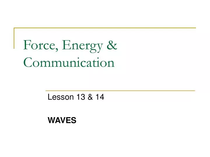 force energy communication