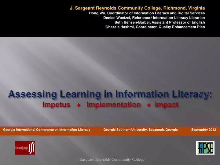 assessing learning in information literacy impetus implementation impact