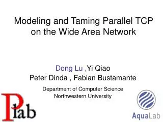 Modeling and Taming Parallel TCP on the Wide Area Network