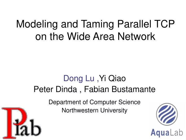 modeling and taming parallel tcp on the wide area network
