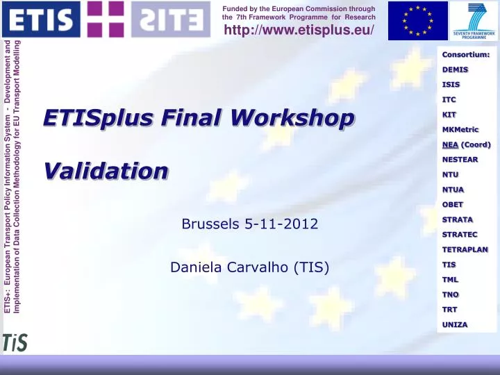 etisplus final workshop validation