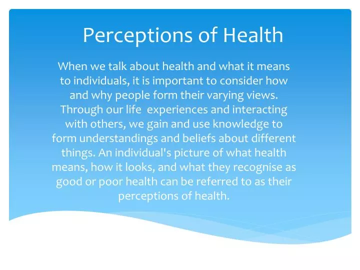 perceptions of health