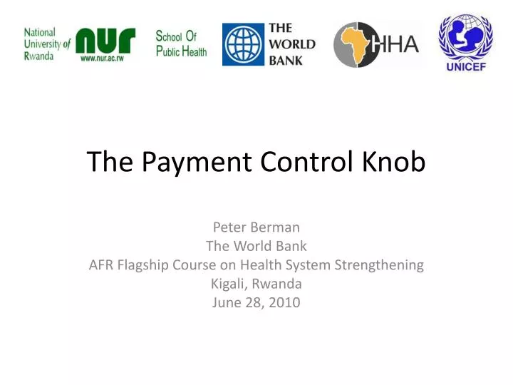 the payment control knob