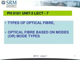 TYPES OF OPTICAL FIBRE, OPTICAL FIBRE BASED ON MODES (OR) MODE TYPES