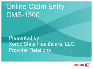 Online Claim Entry CMS-1500