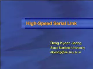 High-Speed Serial Link