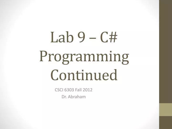 lab 9 c programming continued