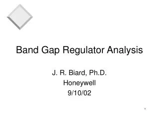 Band Gap Regulator Analysis