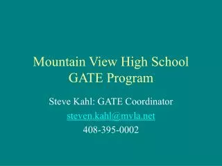 Mountain View High School GATE Program