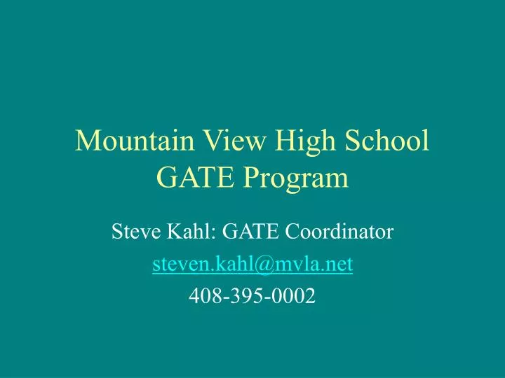 mountain view high school gate program