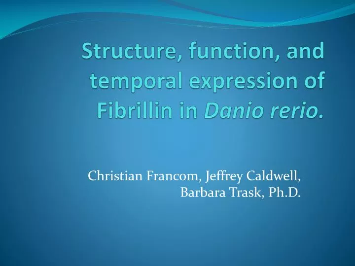 structure function and temporal expression of fibrillin in danio rerio
