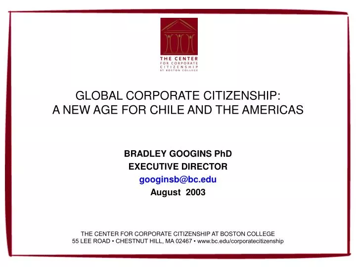 global corporate citizenship a new age for chile and the americas