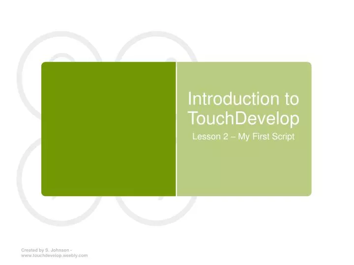 introduction to touchdevelop