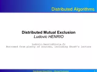 Distributed Algorithms