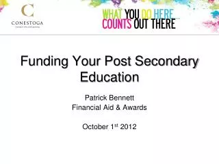 Funding Your Post Secondary Education