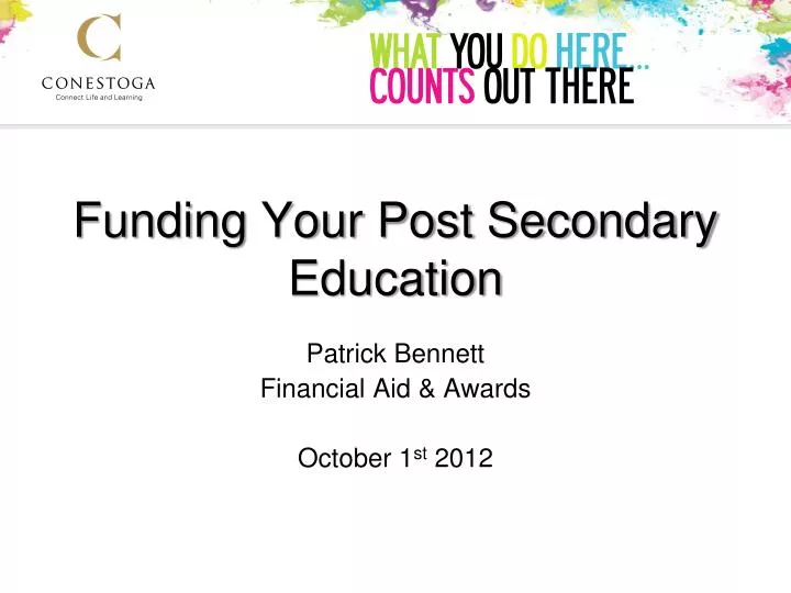 funding your post secondary education