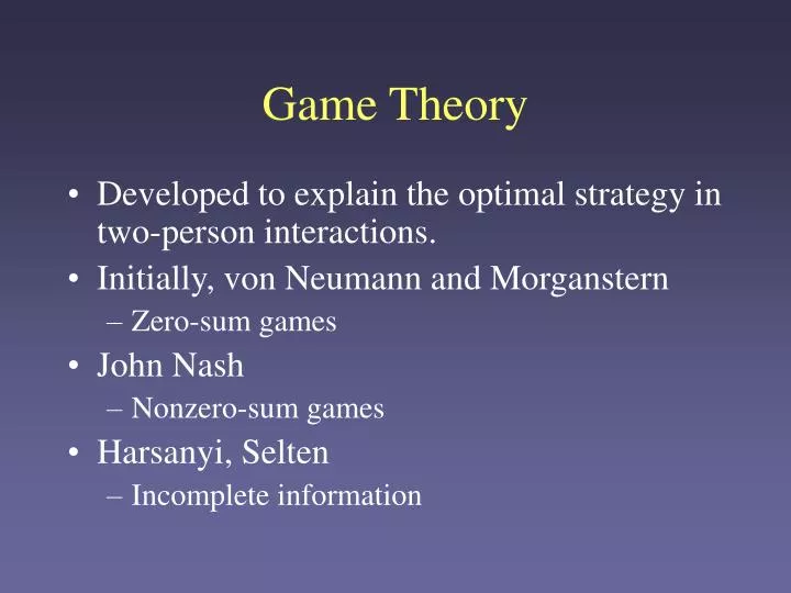 game theory