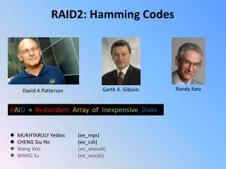 RAID2: Hamming Codes
