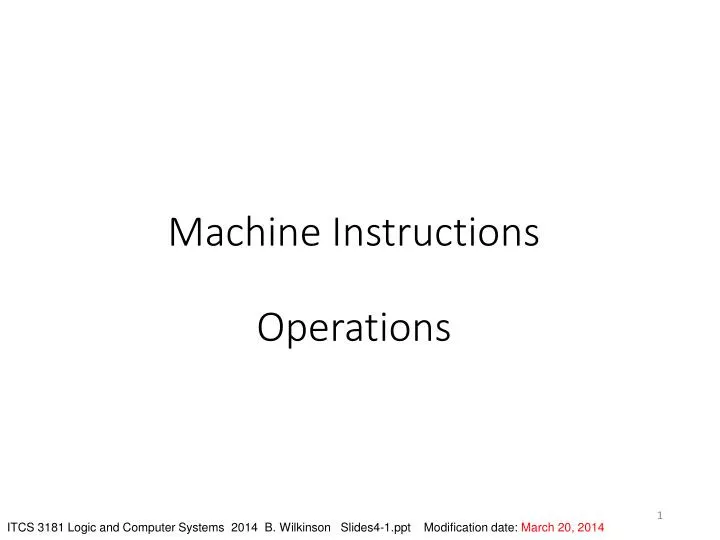 machine instructions operations