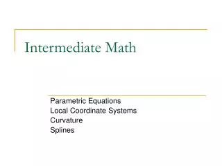 Intermediate Math