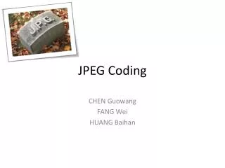 JPEG Coding