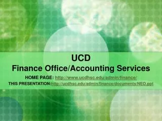 UCD Finance Office/Accounting Services