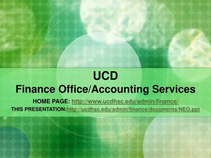 ucd finance office accounting services