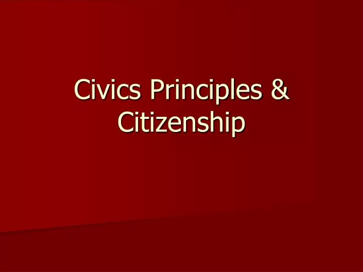 civics principles citizenship