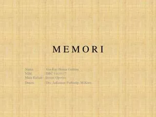 m e m o r i