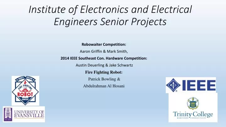 institute of electronics and electrical engineers senior projects