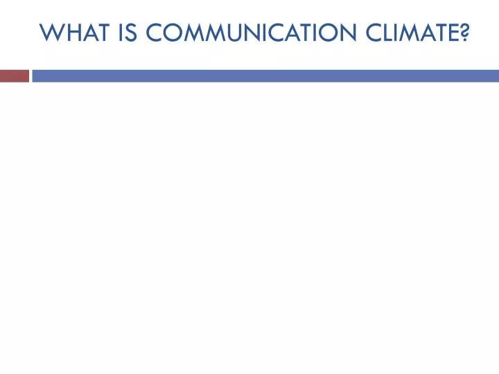 what is communication climate
