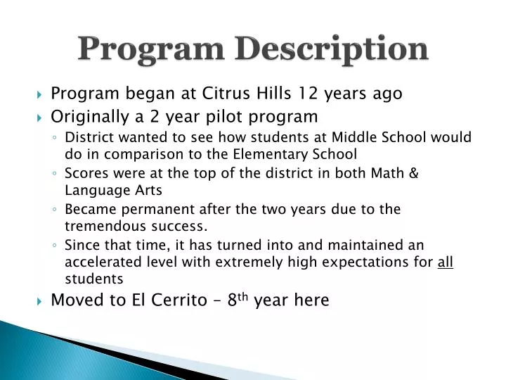 program description